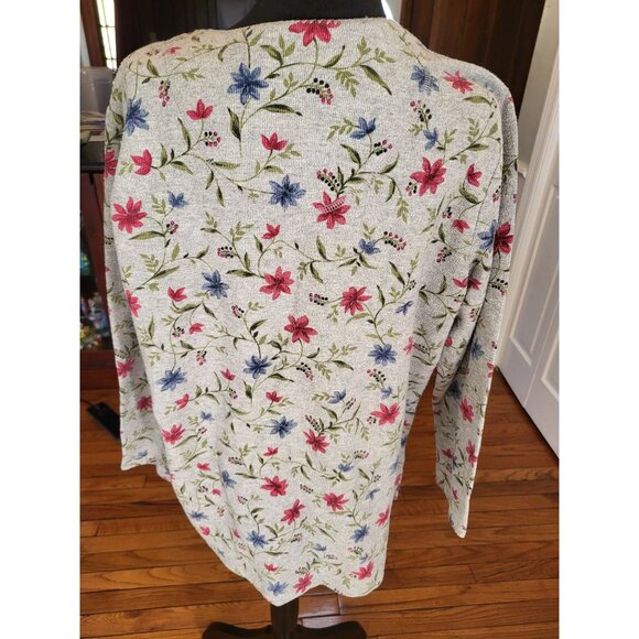 Bobbi Brooks Vintage 90s 00s Ribbed Floral Layered Look Tunic 18/20 Cottage - Picture 2 of 7